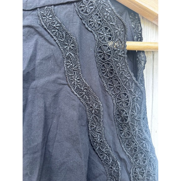 Lands End Black Sleeveless Tiered Lace Trim Maxi Dress Women 2X - Picture 10 of 10